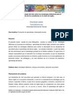 Aportaciones Del Estado Del Arte Sobre Las Estrategias Didácticas para El Desempeño de Los Estudiantes en La Clase de Inglés.