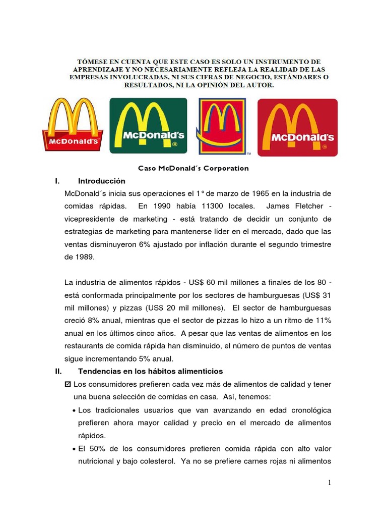 Estrategias de McDonald's en el Mercado | PDF | Mc Donald's | Alimentos
