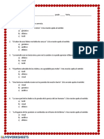 Tarea de Los Sentidos #2 Quinto Grado