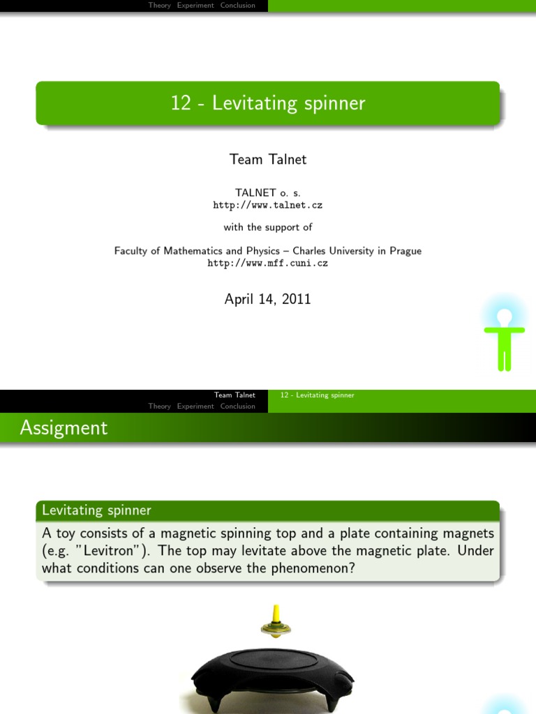 Levitating Spinner Theory And Experiment Pdf Rotation Around A