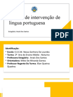 Projeto de Intervenção de Língua Portuguesa: Estagiária: Anaís Dos Santos