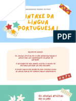 Sintaxe Da Língua Portuguesa I: Universidade Federal Do Piauí