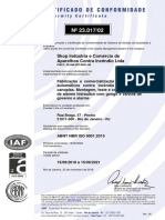 Certificado ISO 9001 para fabricante de chuveiros contra incêndio