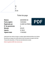 Ticket de Pago: Fecha Hora 15/09/2022 09:00:35