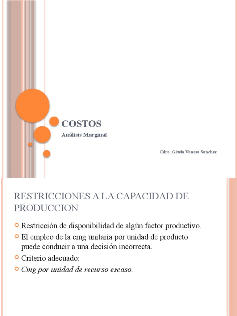 Analisis Marginal Mezcla Optima y Relación de Reemplazo PDF
