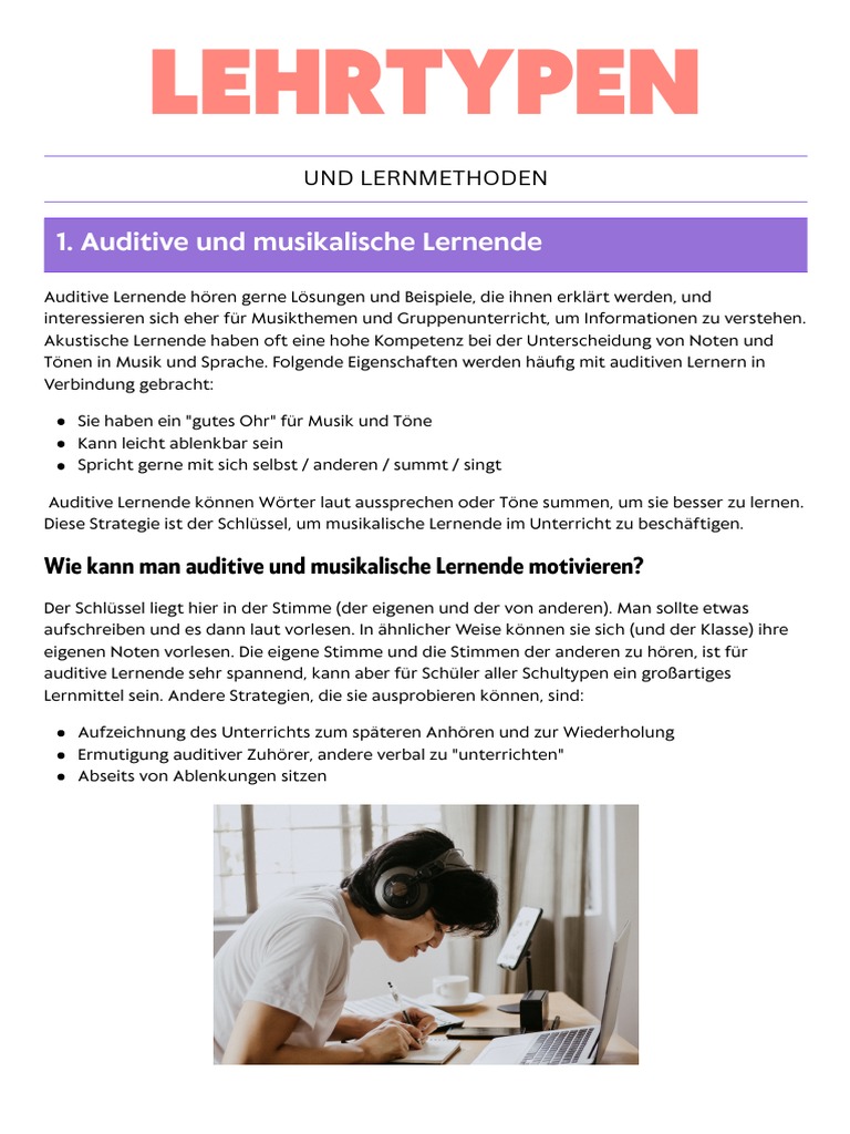 Lerntypen Und Lernmethoden | PDF