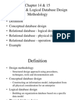 Chapter 14 & 15 Conceptual & Logical Database Design Methodology