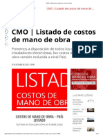 CMO - Listado de Costos de Mano de Obra