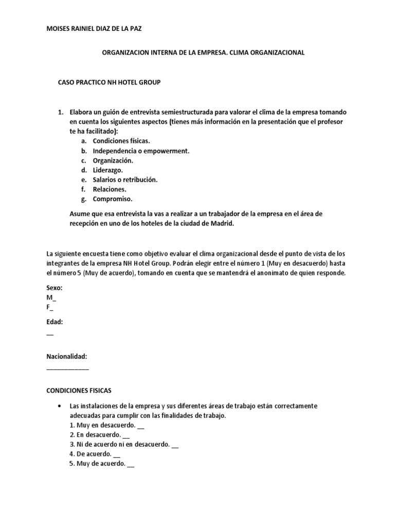 Caso practico nh hotel group pdf