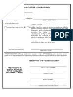 All-Purpose Notary Acknowledgment Form