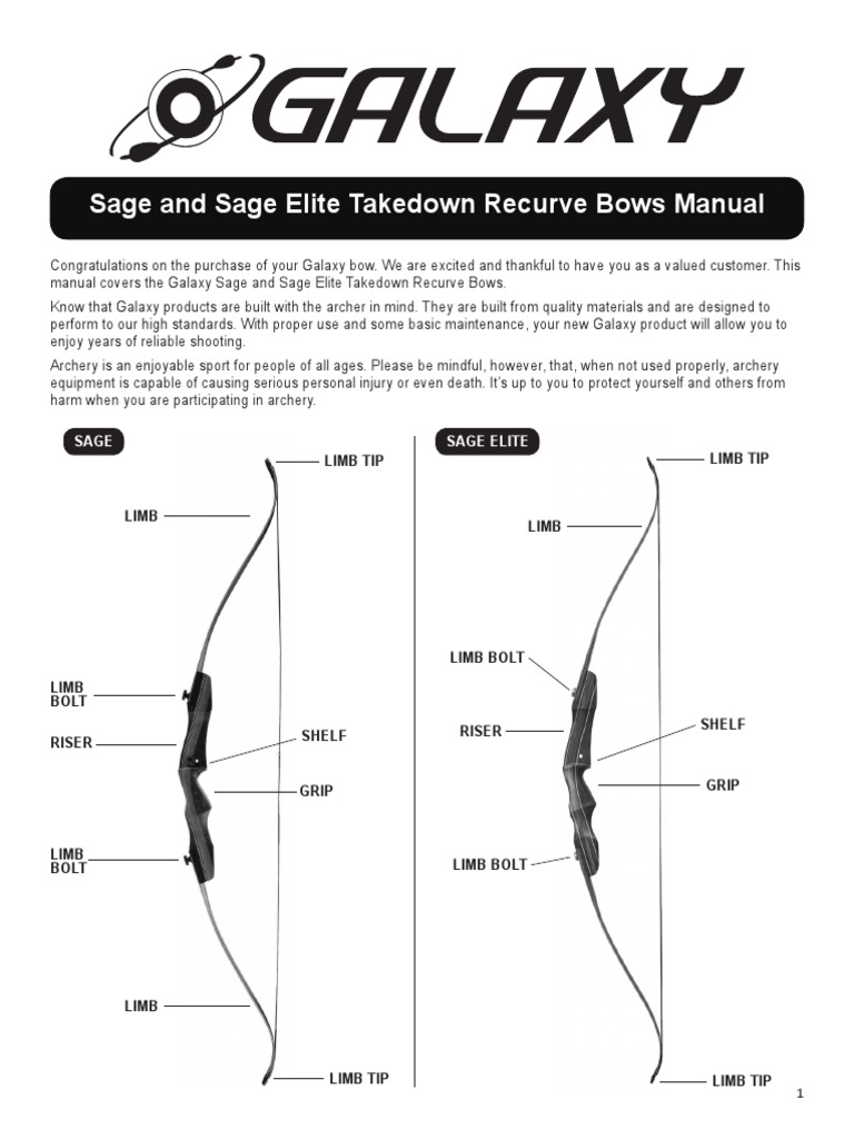 Samick Sage/ Galaxy Sage Recurve Bow PDF Bow And Arrow Arrow