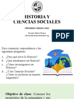 Historia Y Ciencias Sociales: Primero Medio 2023