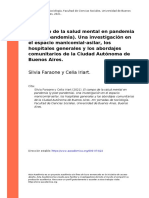 Silvia Faraone y Celia Iriart (2021) - El Campo de La Salud Mental en Pandemia (Y Post Pandemia) - Una Investigación en El Espacio Manico (... )