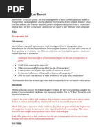 02 07 Transpiration Lab Report