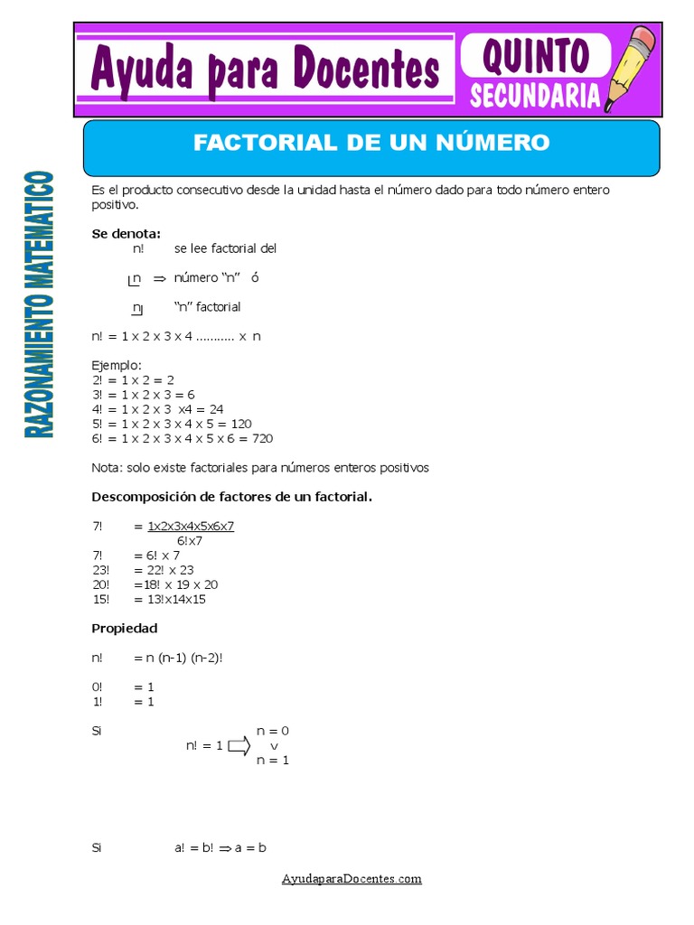 Ejercicios de Factoriales Resueltos | PDF | Combinatoria | Aritmética