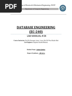 Database Engineering (EC-240) : Lab Manual # 04