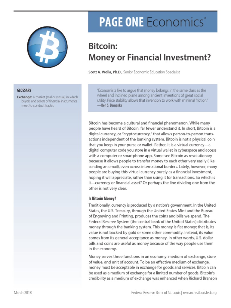 Bitcoin-Money-Or-Financial-Investment - Article F | PDF | Bitcoin | Money