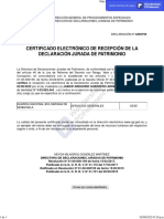 Certificado electrónico de recepción de declaración jurada de patrimonio Venezuela