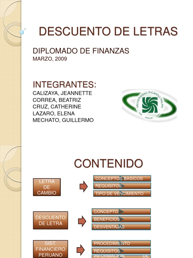 Descuento de Letras: Conceptos y Procedimientos | PDF