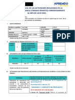 Informe mensual de actividades de educación a distancia del Ministerio de Educación del Perú correspondiente a julio 2021