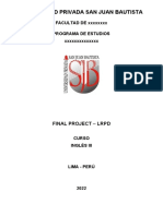 Proyecto Final Del Curso (LRPD) Inglés Iii