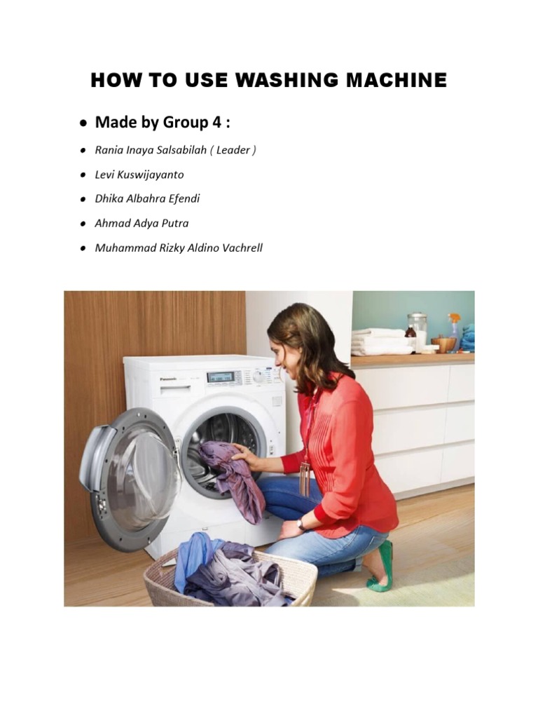 How To Use Washing Machine PDF