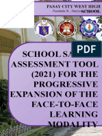 School Safety Assessment Tool (2021) FOR THE Progressive Expansion of The Face-To-Face Learning Modality