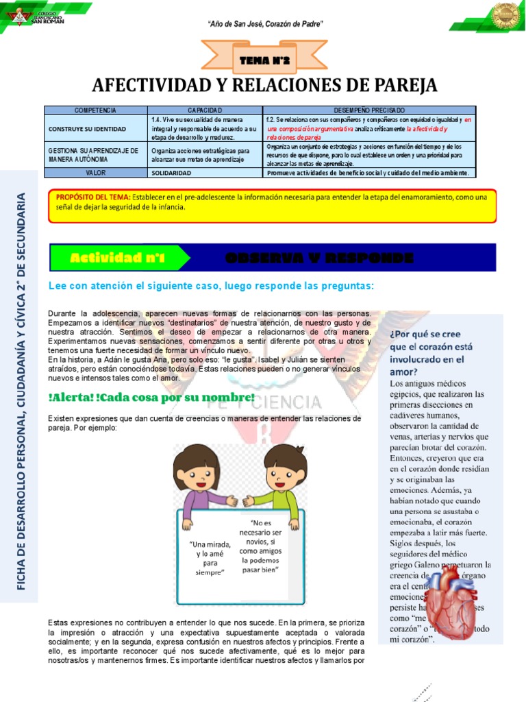 U7F2 Afectividad y Relaciones de Pareja | PDF
