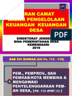 PERAN CAMAT DLM PENGELOLAAN KEUANGAN DESA - Kemdagri