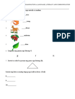 3rd Quarter Assessment Kindergarten