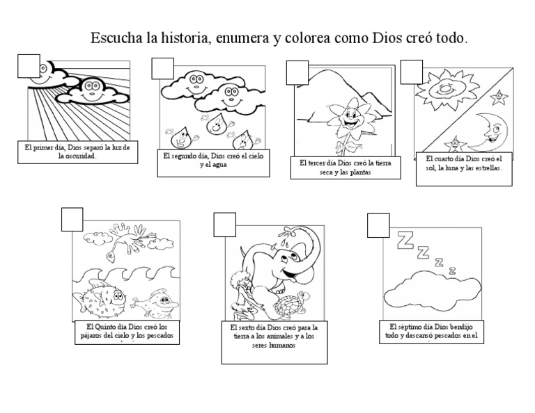 Creación de Dios para Niños: Colorea y Aprende | PDF