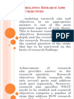 Formulating Research Aims and Objectives