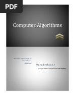 Computer Algorithms: Muralikrishna S.N