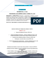 Conteúdo Disciplinar - 7º Ano - 2023: TURMA 371 e 372