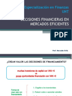 Especialización en Finanzas UNT: Decisiones Financieras en Mercados Eficientes
