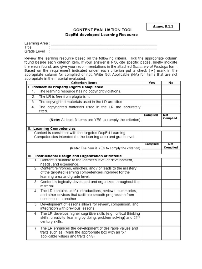 Quality assurance evaluation tools pdf book design learning
