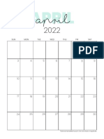 April 2022 Monthly Calendar Printables 1 1