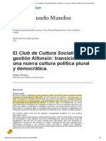 Club de Cultura Socialista y La Gestión Alfonsín