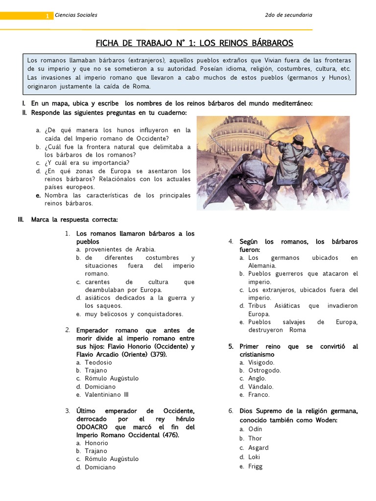 Hojas De Trabajo Sobre La Caída De Roma Roma Y La Caida Del Imperio