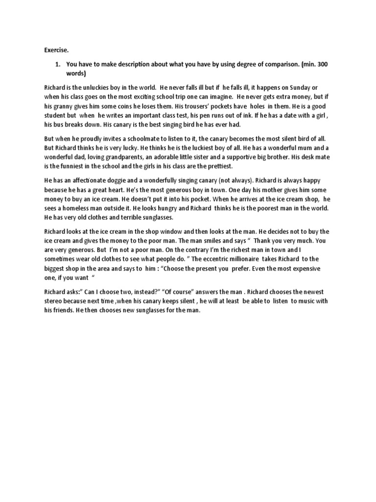 DEGREE OF COMPARISON EXERCISE PDF intelligence overview