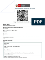 Certificado de Vacunación / Vaccination Certificate: Código QR de Validación / Validation QR Code