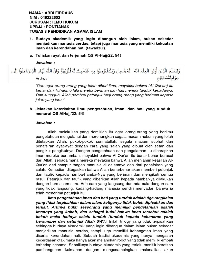 Tugas 3 Pendidikan Agama Islam Pdf