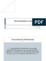 Necessidades Nutricionais: Introdução À Nutrição Prof Mara