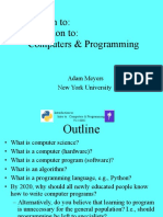 Introduction To: Introduction To: Computers & Programming: Adam Meyers New York University