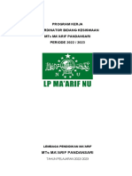 Program Kerja Koordinator Bidang Kesiswaan Mts Ma'Arif Pandansari PERIODE 2022 / 2023