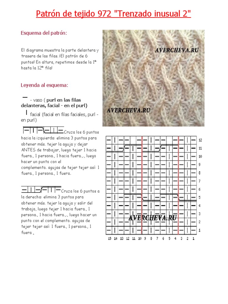 Patrón de Tejido 972 | PDF