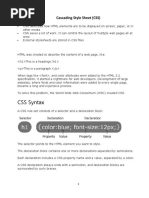 CSS Syntax: Cascading Style Sheet (CSS)