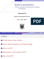 Introduction To Econometrics: Lecture 2: Review of Basic Statistics & Randomized Controlled Trials (RCTS)