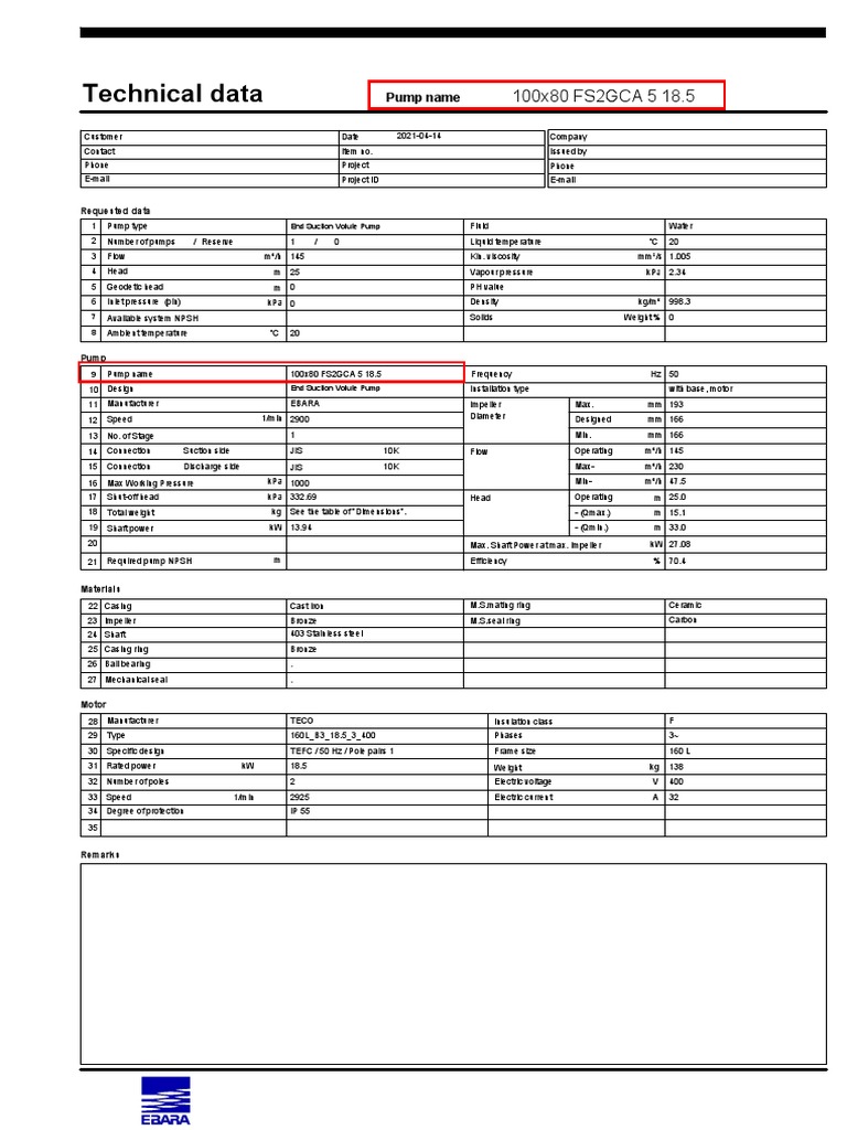 2.ebara Pump | PDF | Pump | Manufactured Goods