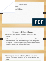 Understanding Note Making